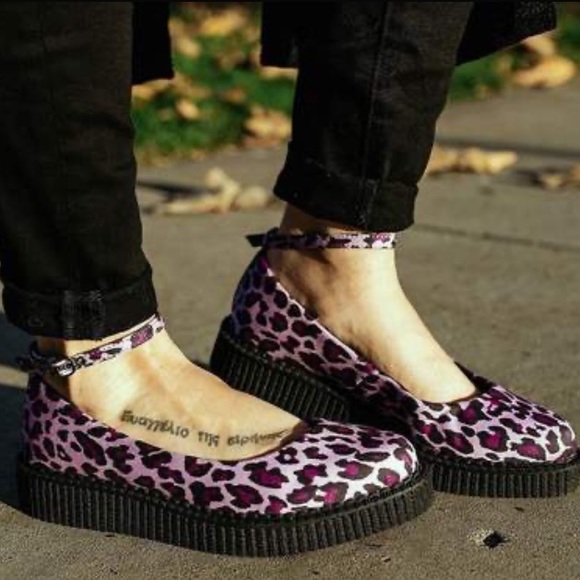 tuk Shoes - Purple Leopard Pointed Ballet Creeper